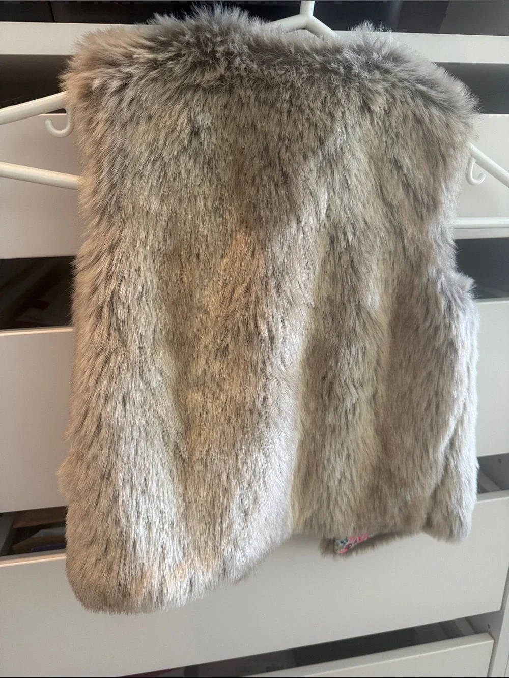 Genuine Kids by OshKosh Girls Faux Fur Vest - Beige